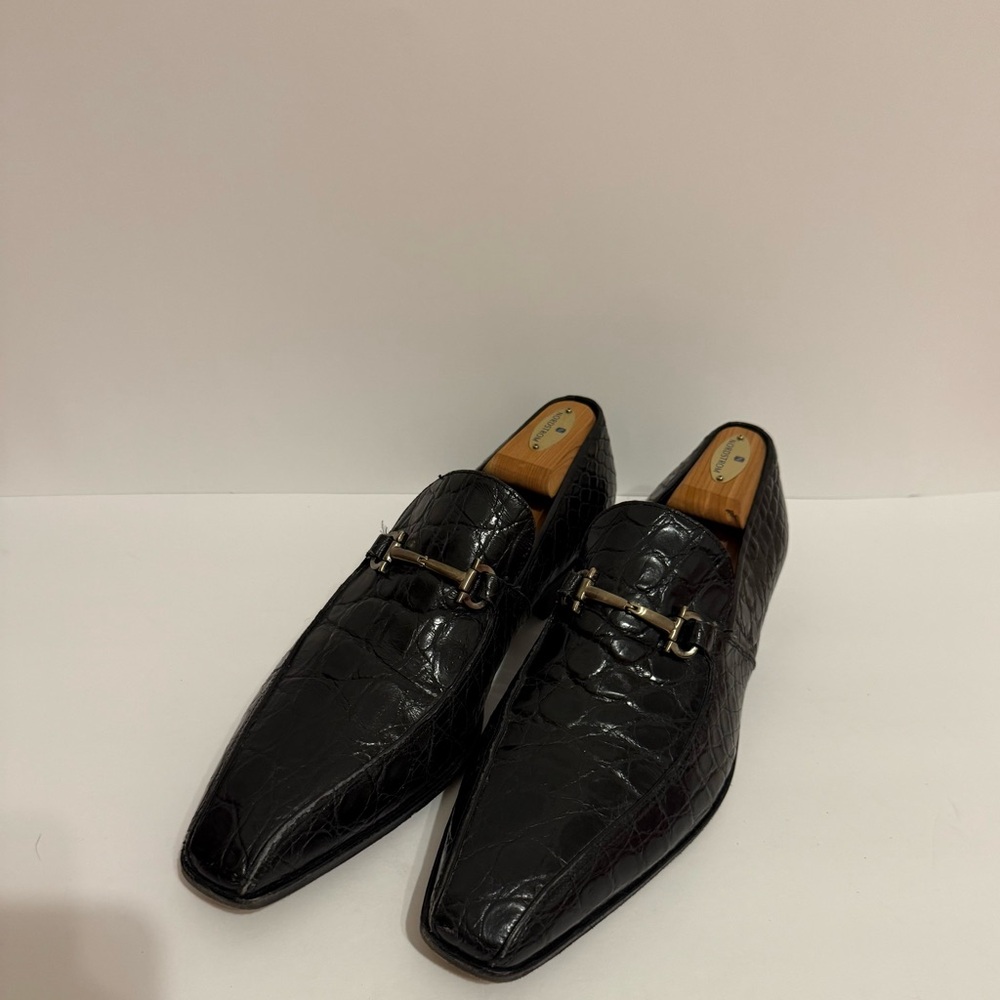 $2,200 RARE Ferragamo’s Genuine Alligator Loafers Black 11.5 EE Made in Italy